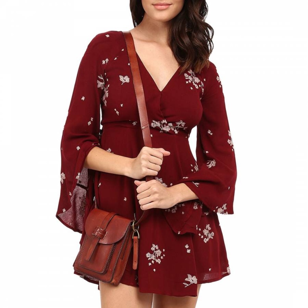 Free People flutter sleeve mini boho dress size 2